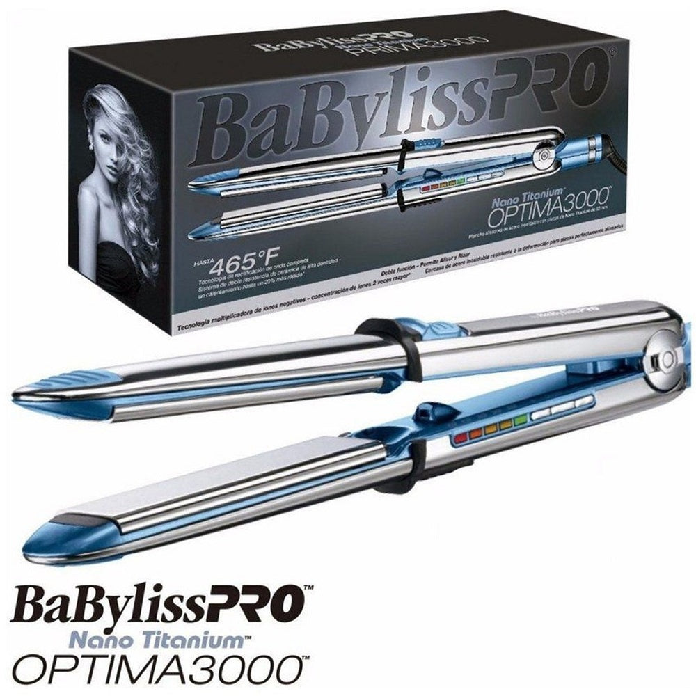 Plancha Profesional 1 1/4" Optima 3000 Azul Babyliss Pro