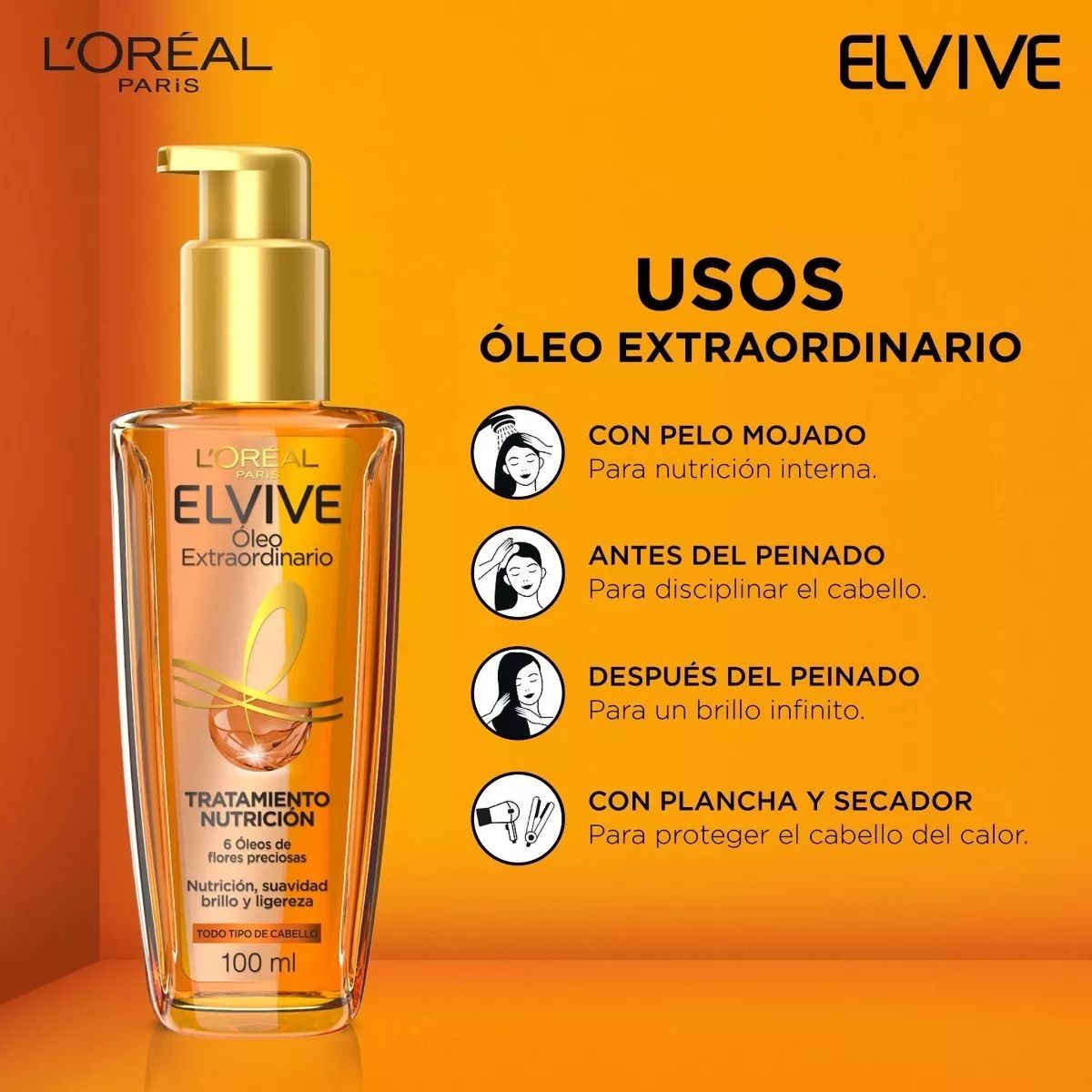 Aceite Óleo Extraordinario Elvive Loreal Paris X 100 mL