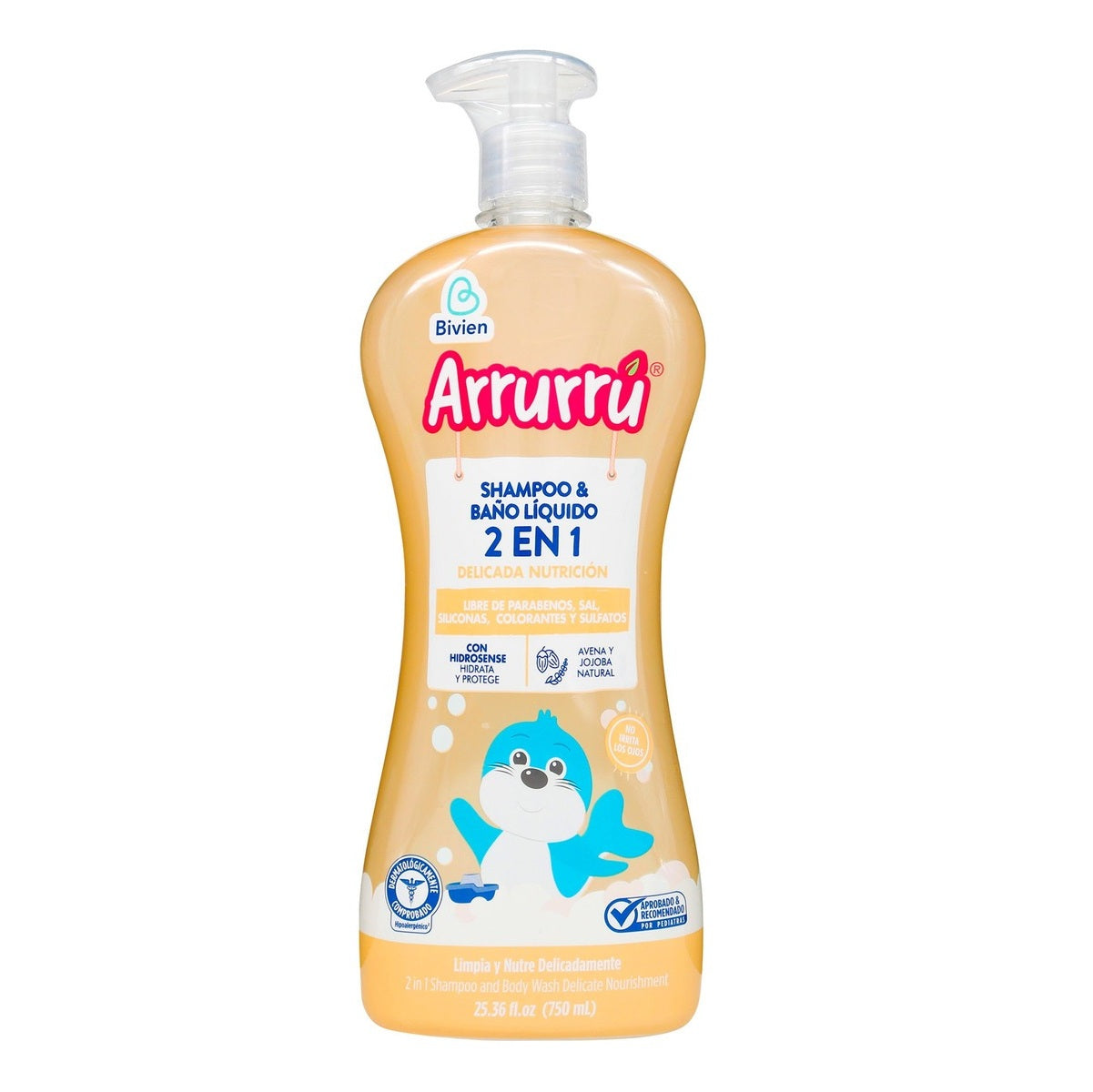 Shampoo & Baño Líquido 2 en 1 Delicada Nutrición Arrurrú