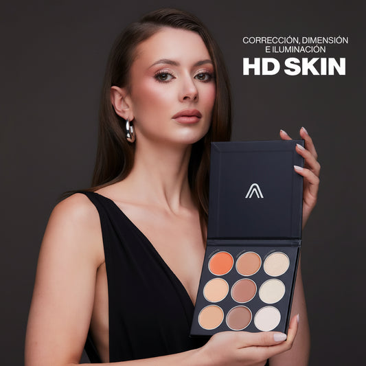 Paleta De Corrector Contorno E Iluminador Hd Skin Atenea