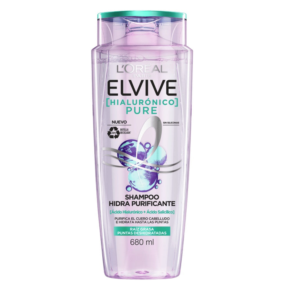 Shampoo Hialuronico Pure Elvive Loreal Paris X 370 mL