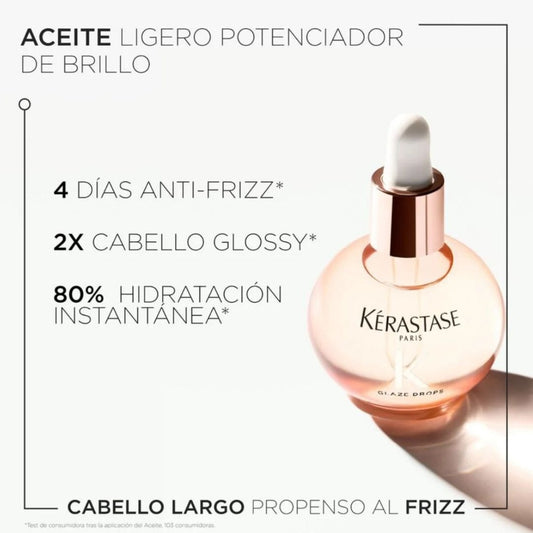 Aceite Anti Frizz Brillo Intenso Gloss Absolu Glaze Drops Kerastase X 45 mL