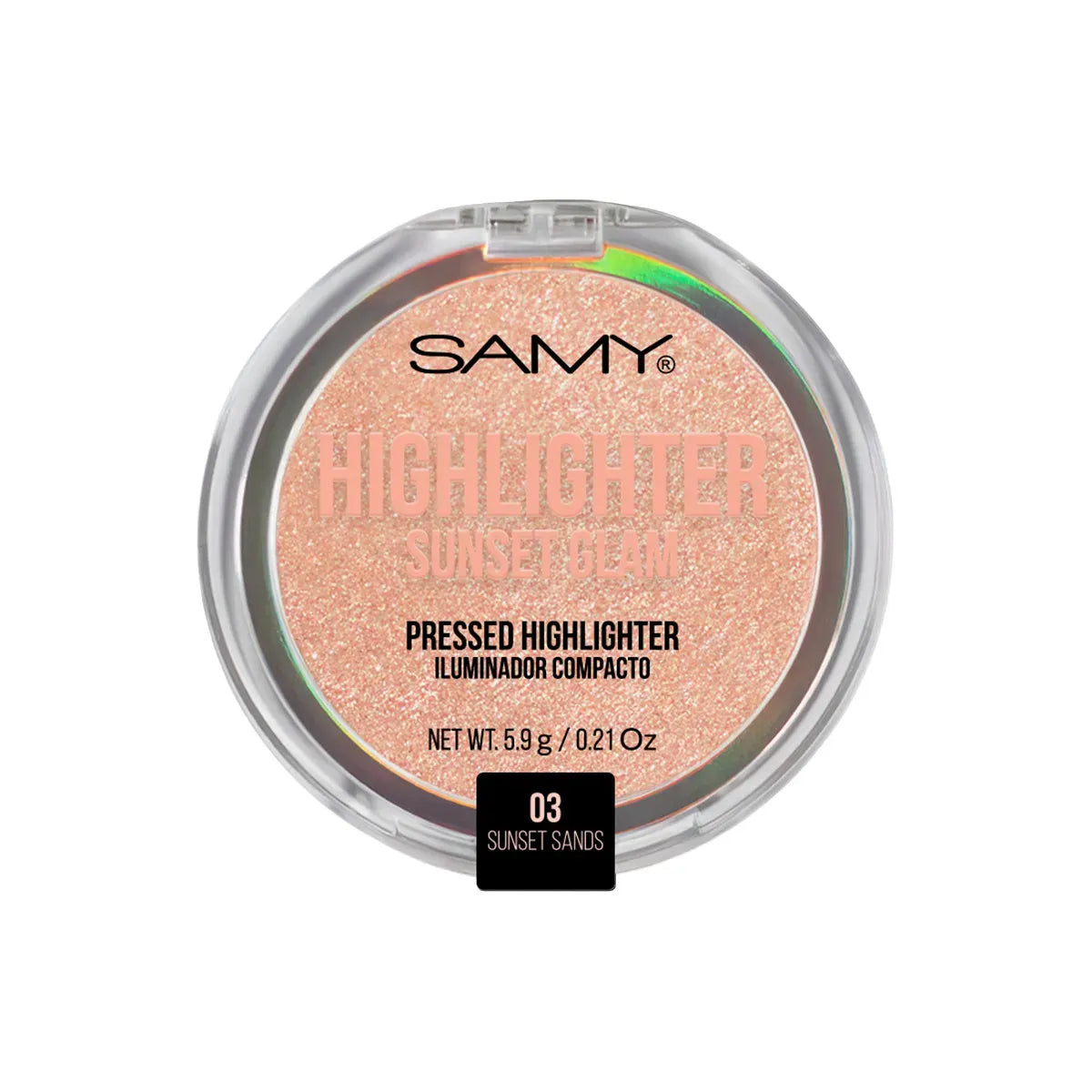 Polvo Compacto Iluminador Sunset Glam Samy X 5.9 g