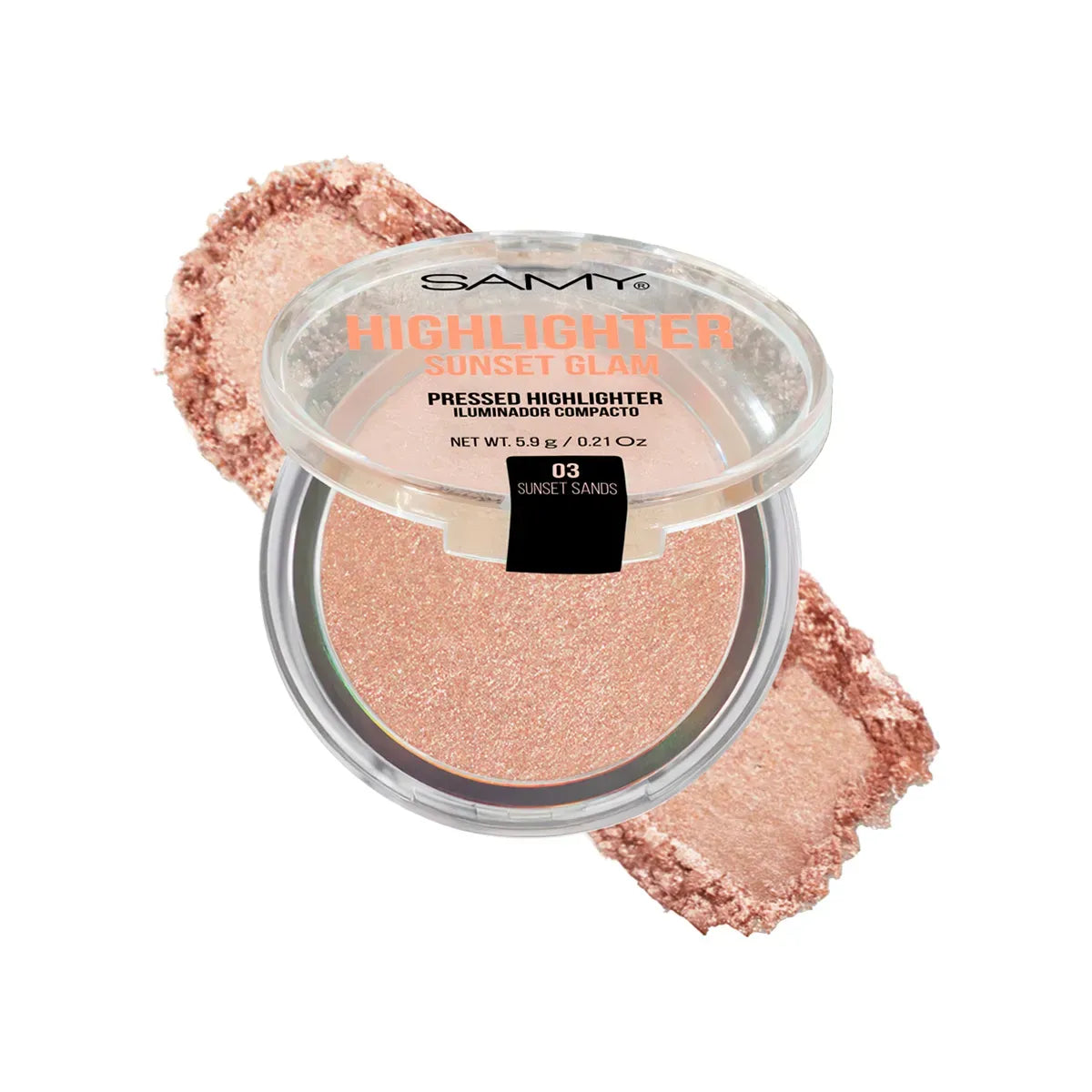 Polvo Compacto Iluminador Sunset Glam Samy X 5.9 g