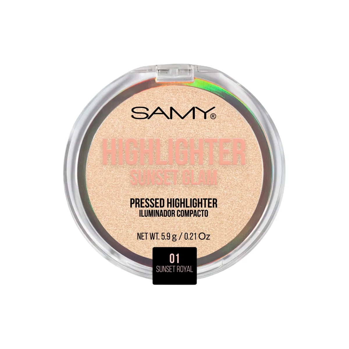 Polvo Compacto Iluminador Sunset Glam Samy X 5.9 g