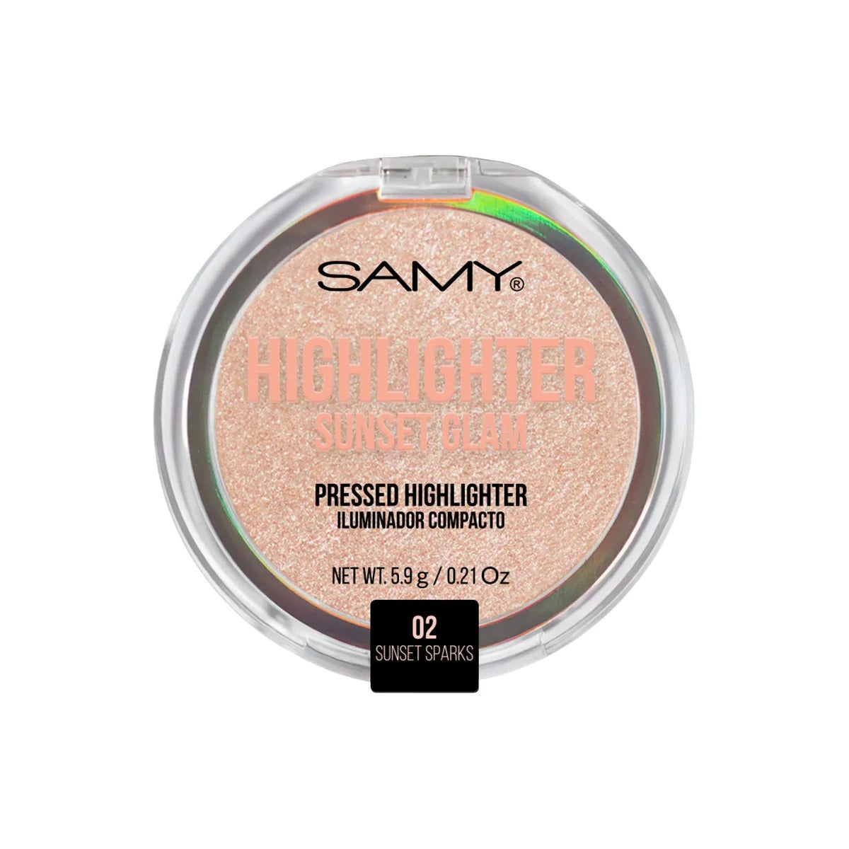 Polvo Compacto Iluminador Sunset Glam Samy X 5.9 g