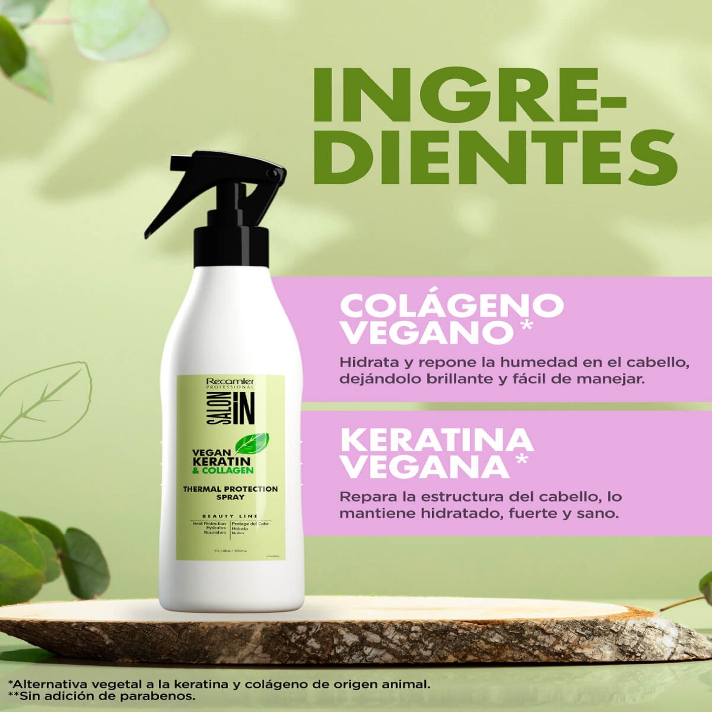 Termoprotector Vegan Keratin & Collagen Salon In Recamier X 300 mL