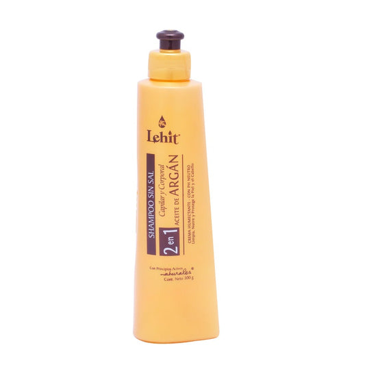Shampoo Sin Sal 2 En 1 Aceite De Argán Lehit X 300 mL