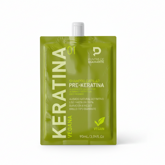 Shampoo Pre-Keratina Vegana Sachet Puntas De Diamante X 90 mL
