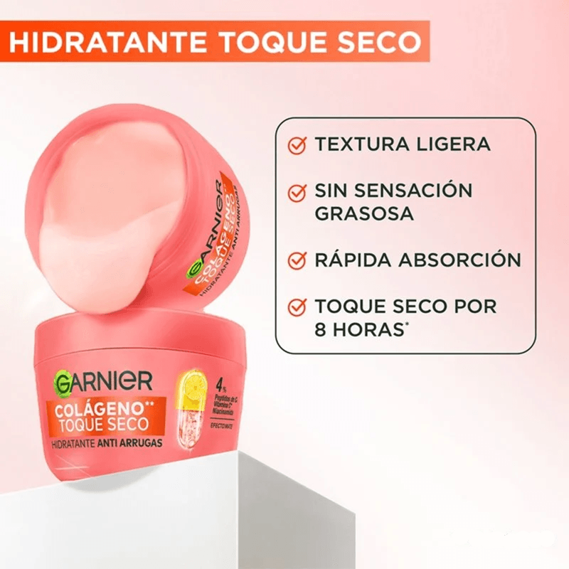 Crema Hidratante Toque Seco Colágeno Garnier X 85 Gr
