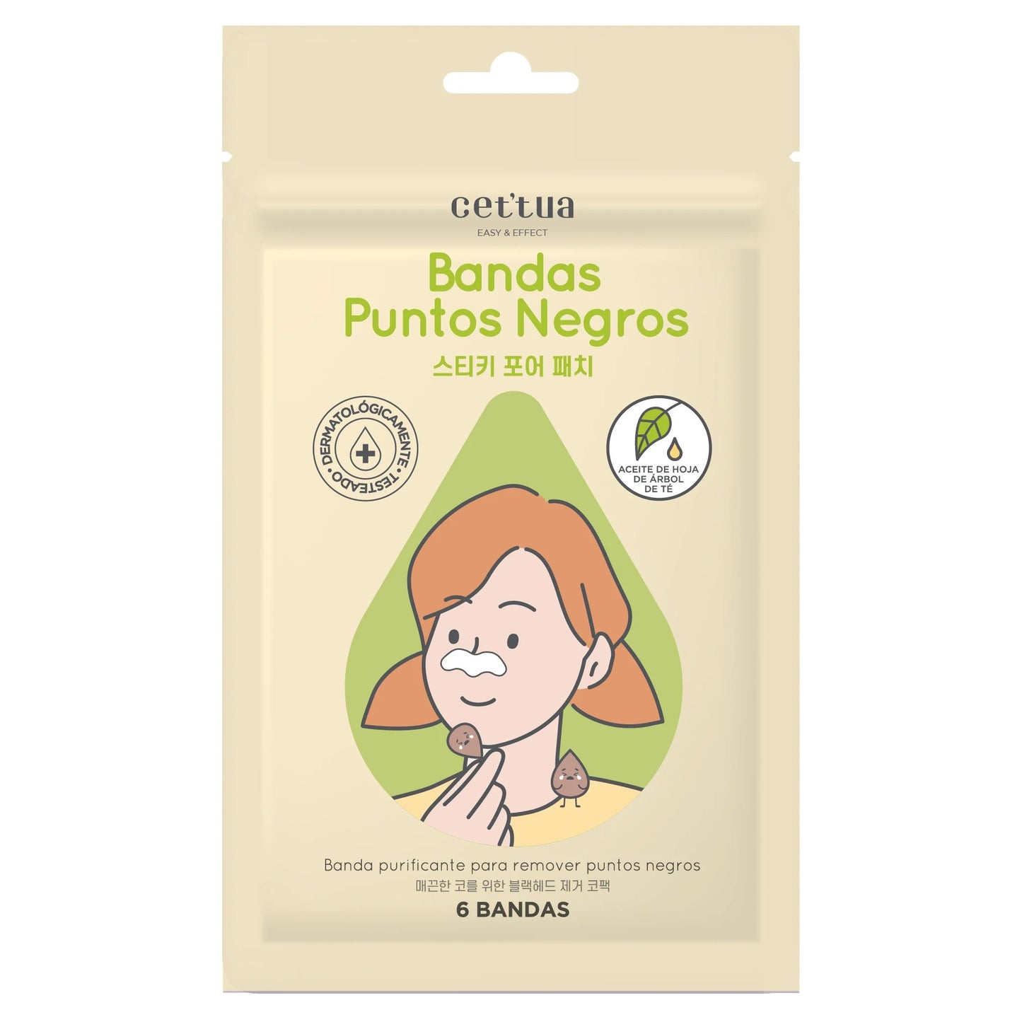 Mascarilla Facial Bandas Puntos Negros Cettua X 6 Und