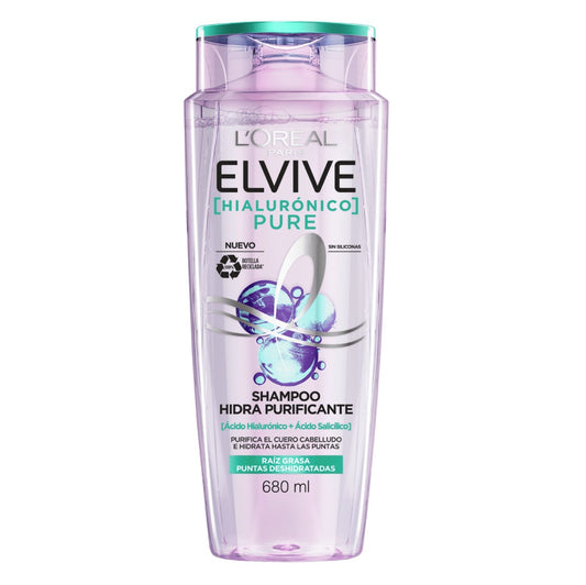 Shampoo Hialuronico Pure Elvive Loreal Paris X 370 mL