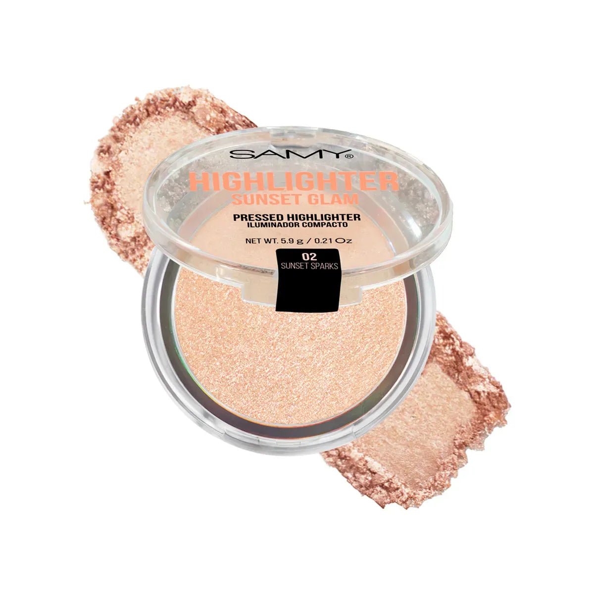 Polvo Compacto Iluminador Sunset Glam Samy X 5.9 g