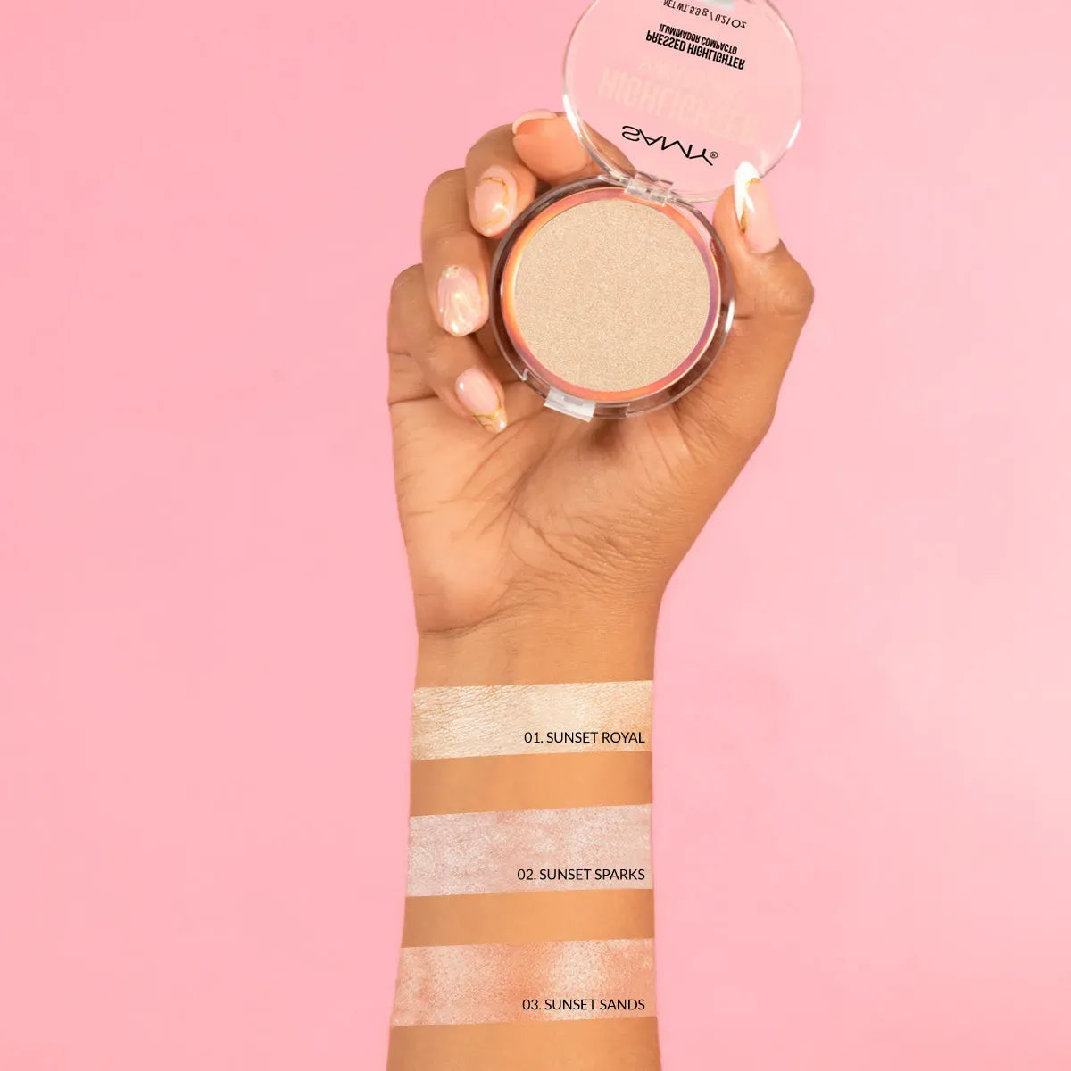 Polvo Compacto Iluminador Sunset Glam Samy X 5.9 g