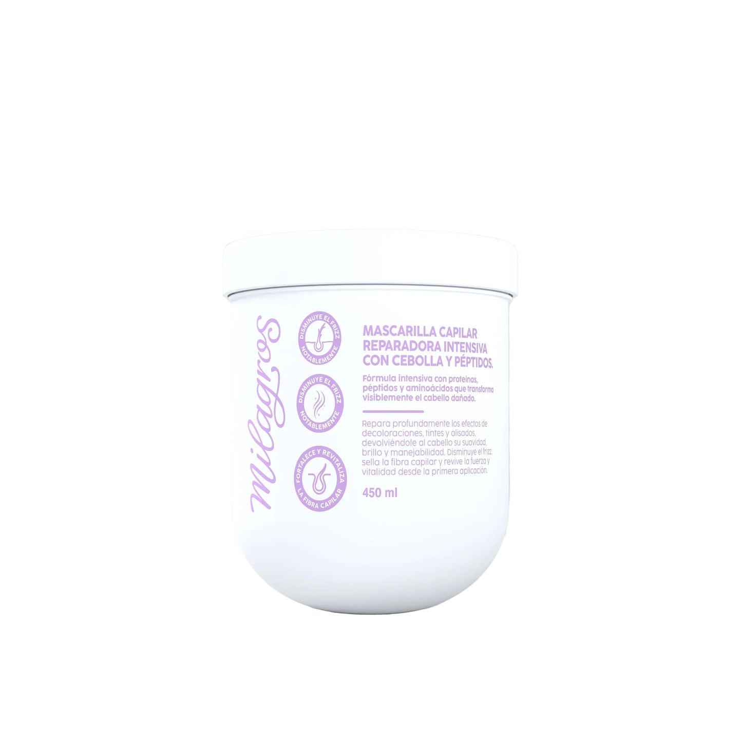 Mascarilla Capilar Reparadora con Extracto de Cebolla y Péptidos Milagros X 450 mL