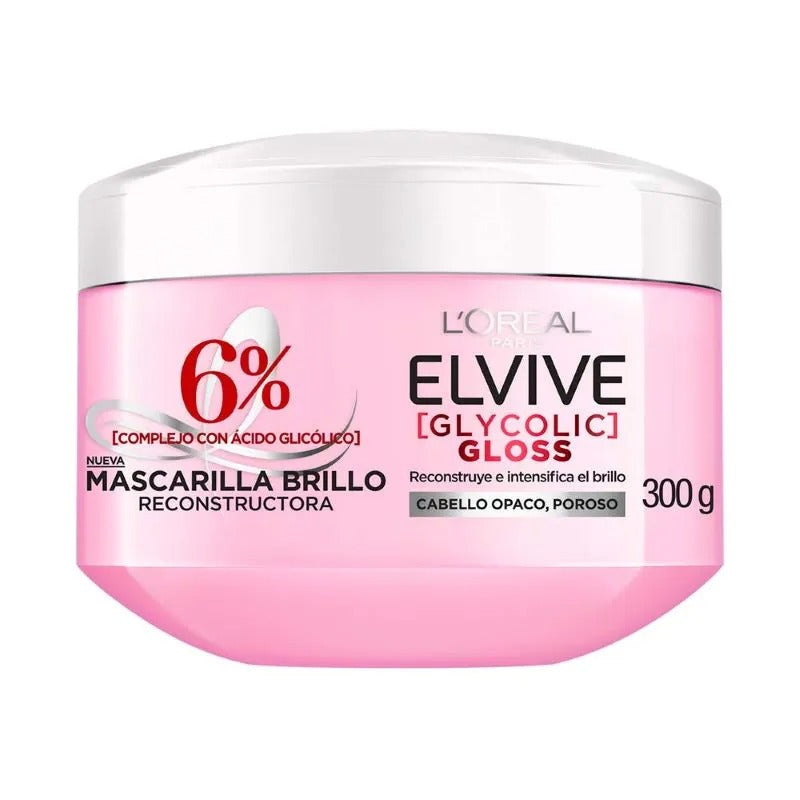 Mascarilla Capilar Glycolic Gloss Loreal Paris X 300 mL