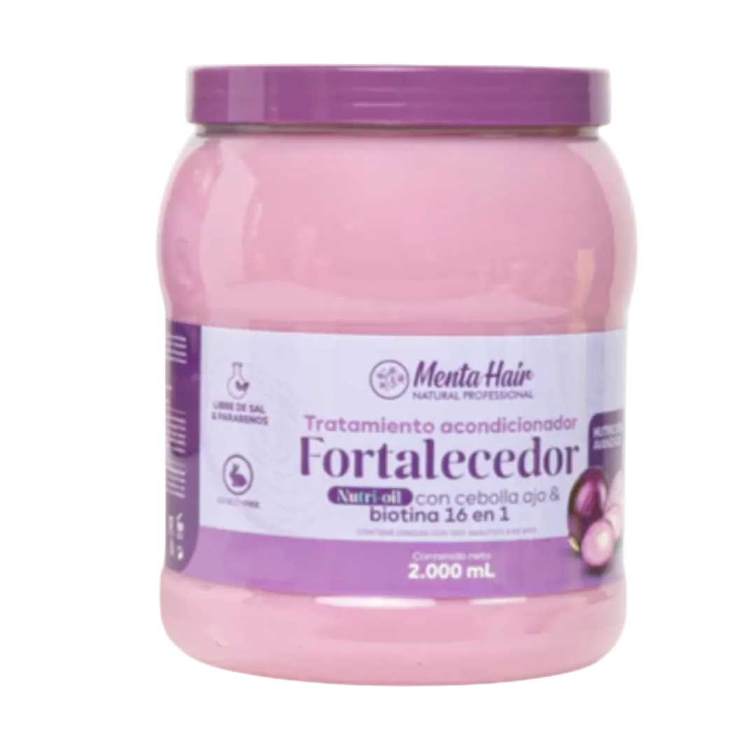 Tratamiento Acondicionador Fortalecedor Nutrioil con Cebolla Ajo y Biotina 16 en 1 Menta Hair  X 2.000 mL