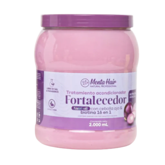 Tratamiento Acondicionador Fortalecedor Nutrioil con Cebolla Ajo y Biotina 16 en 1 Menta Hair  X 2.000 mL